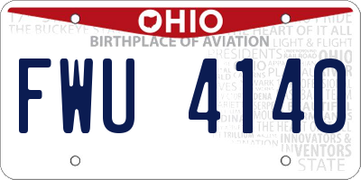 OH license plate FWU4140