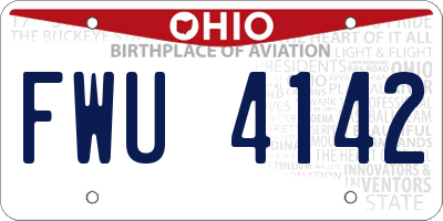 OH license plate FWU4142