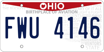 OH license plate FWU4146