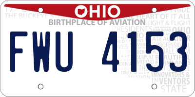 OH license plate FWU4153