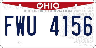 OH license plate FWU4156
