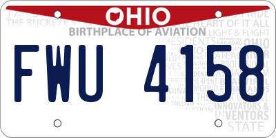OH license plate FWU4158