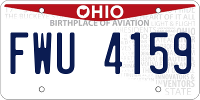 OH license plate FWU4159