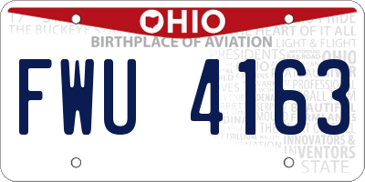 OH license plate FWU4163