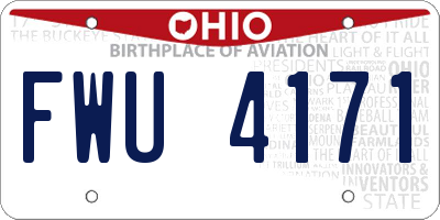 OH license plate FWU4171
