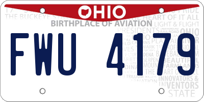 OH license plate FWU4179