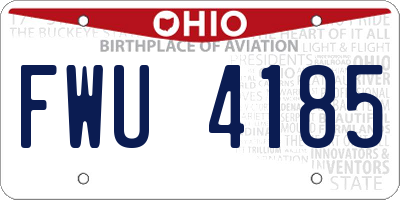 OH license plate FWU4185
