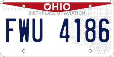 OH license plate FWU4186
