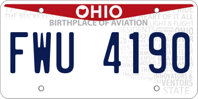 OH license plate FWU4190