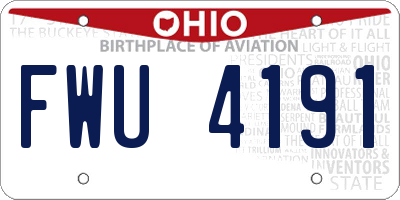 OH license plate FWU4191