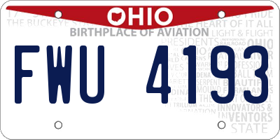 OH license plate FWU4193