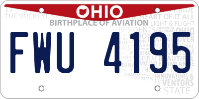 OH license plate FWU4195