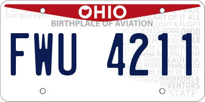 OH license plate FWU4211