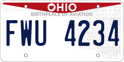 OH license plate FWU4234