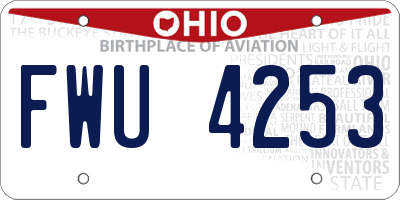 OH license plate FWU4253