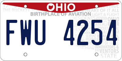 OH license plate FWU4254