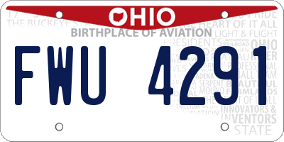 OH license plate FWU4291