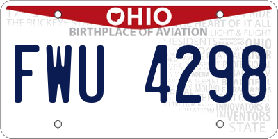 OH license plate FWU4298