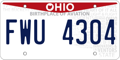 OH license plate FWU4304