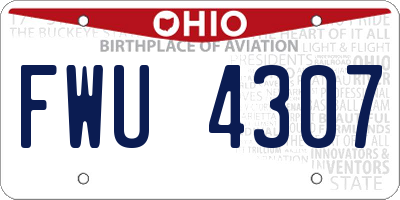 OH license plate FWU4307