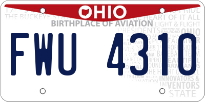 OH license plate FWU4310