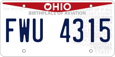 OH license plate FWU4315