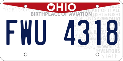 OH license plate FWU4318