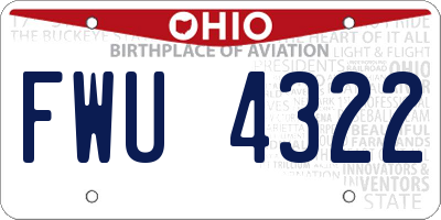 OH license plate FWU4322