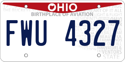 OH license plate FWU4327
