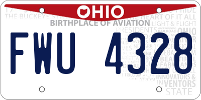 OH license plate FWU4328