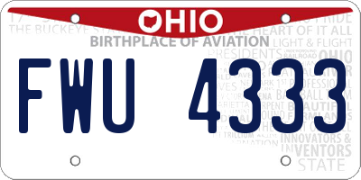 OH license plate FWU4333