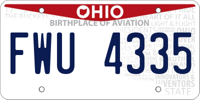 OH license plate FWU4335