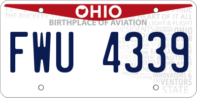 OH license plate FWU4339