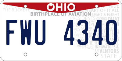 OH license plate FWU4340