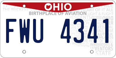 OH license plate FWU4341