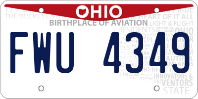 OH license plate FWU4349