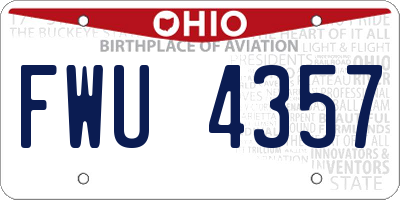 OH license plate FWU4357
