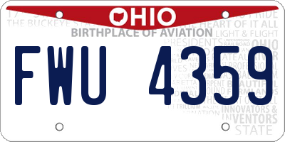 OH license plate FWU4359