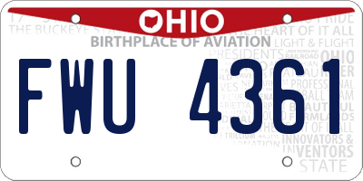 OH license plate FWU4361