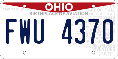 OH license plate FWU4370