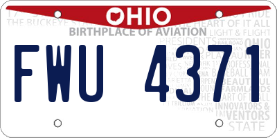 OH license plate FWU4371