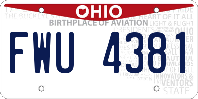 OH license plate FWU4381