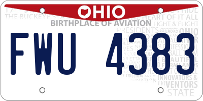 OH license plate FWU4383