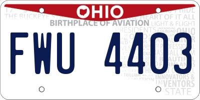 OH license plate FWU4403