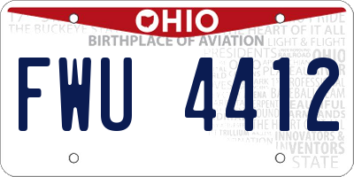OH license plate FWU4412