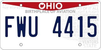 OH license plate FWU4415