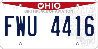 OH license plate FWU4416