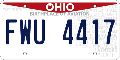 OH license plate FWU4417