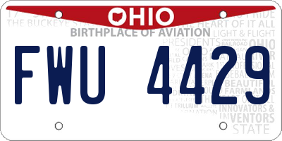 OH license plate FWU4429
