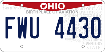 OH license plate FWU4430